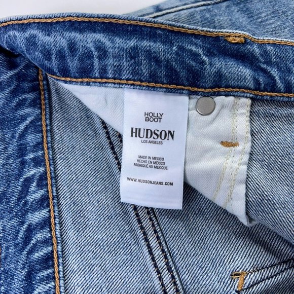 Hudson Womens Holly Crop Boot Cut Jeans Blue Stretch High Rise Pockets 29 New - Picture 11 of 12